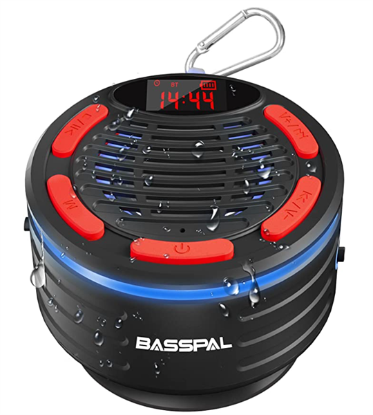 BassPal  Altoparlante Bluetooth Impermeabile IPX7 Portatile con Stereo HD, Light Show, Radio FM