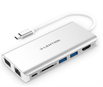 LENTION  (CB-C73) Hub USB-C, Gigabit Ethernet, con VGA, 4K HDMI, 3.5mm, SD Reader